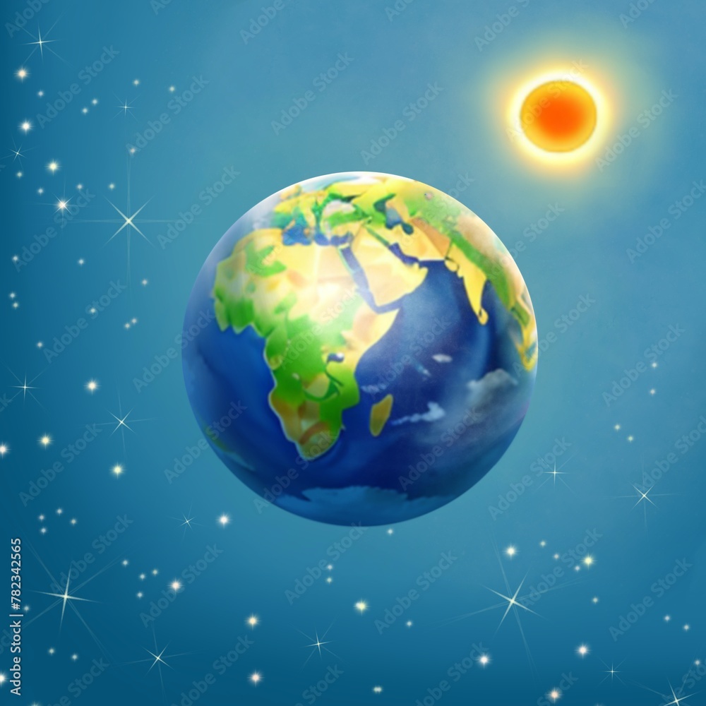 Naklejka premium Earth Day. World Sun Day. Sun gratitude design