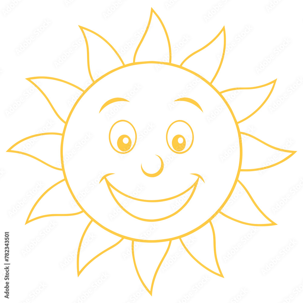 happy sun isolated on a transparent background