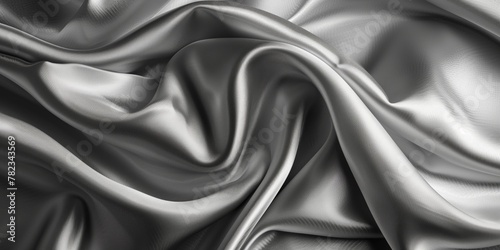 Elegance and Smoothness: Flowing Silver Satin Fabric Background