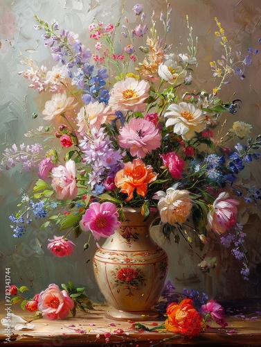 AI rendered floral oil painting, colorful © Karn AS Images