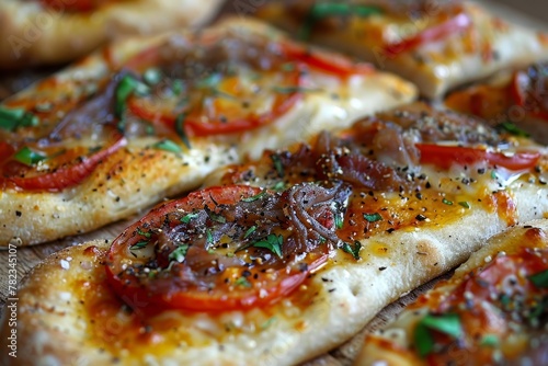 Delicious and spicy anchovy flatbread pizza