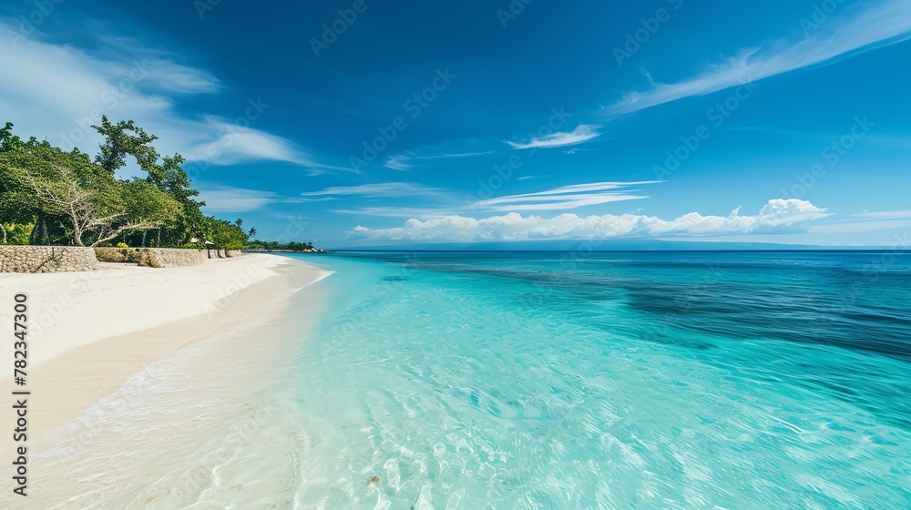 Amazing beach with white sand and crystal clear water. The perfect place to relax and enjoy the sun.