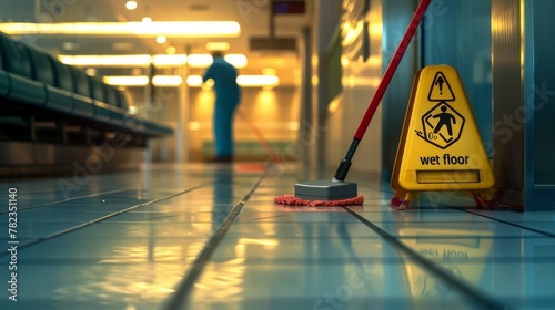 Wallpaper Mural A Caution Wet Floor Sign Torontodigital.ca