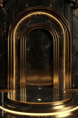 Golden Arch in Black Marble Room