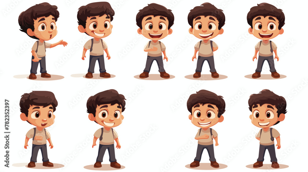 Boy cartoon character mascot design 2d flat cartoon