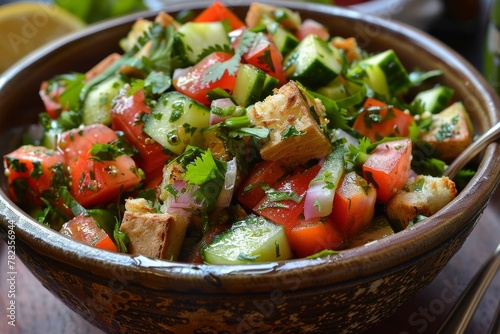 Fattoush Salad with Egyptian and Lebanese flair