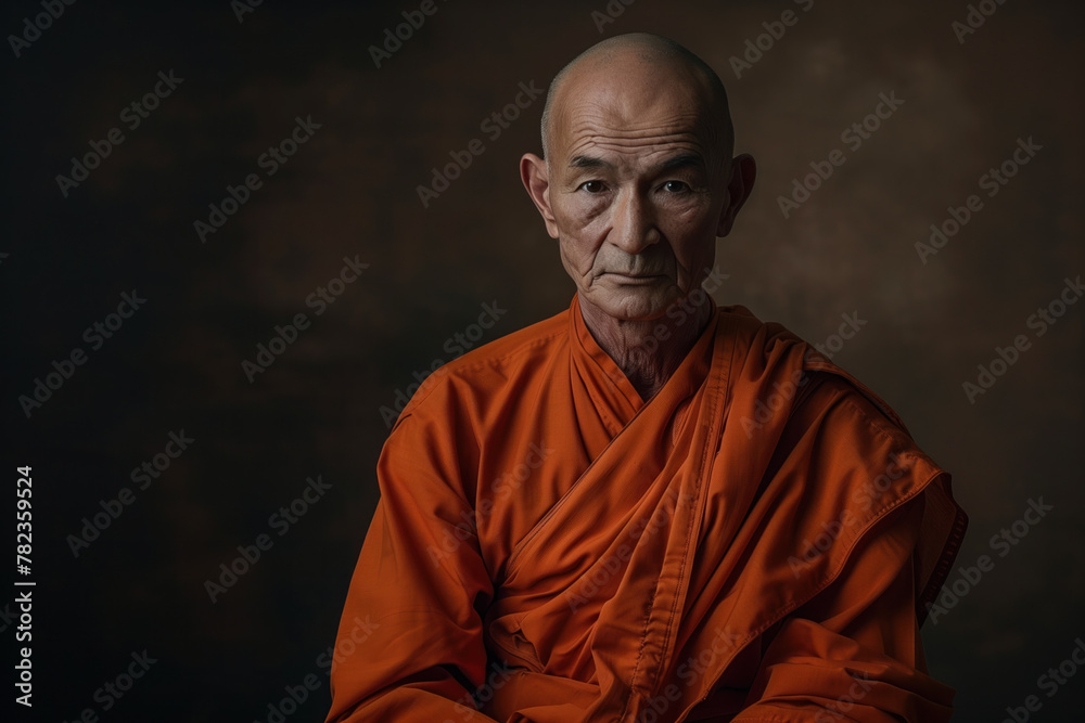 Photo of a Buddhist Monk, Generative AI Photo of a Buddhist Monk, Generative AI