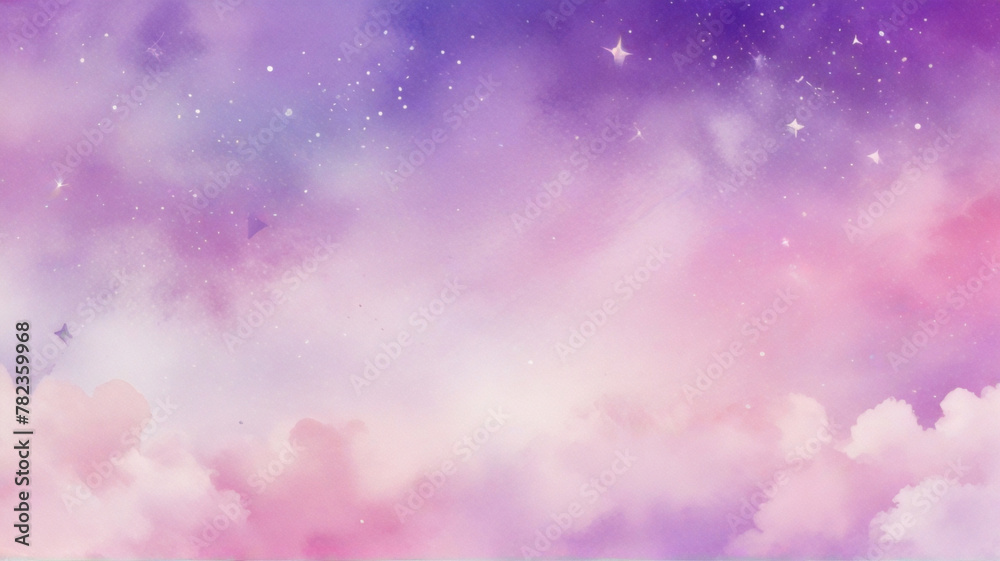 Kawaii Fantasy Pastel Colorful Sky with Clouds and Stars Background in Paper Cut and Paste Style Kawaii Fantasy Pastel Colorful Sky with Clouds and Stars Background in Paper Cut and Paste Style