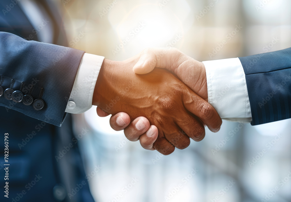 Businessmen make handshake, greeting, dealing, merger, acquisition, joint venture for business, finance, investment background, teamwork, successful business. Shaking hands after signing lucrative fin Businessmen make handshake, greeting, dealing, merger, acquisition, joint venture for business, finance, investment background, teamwork, successful business. Shaking hands after signing lucrative fin