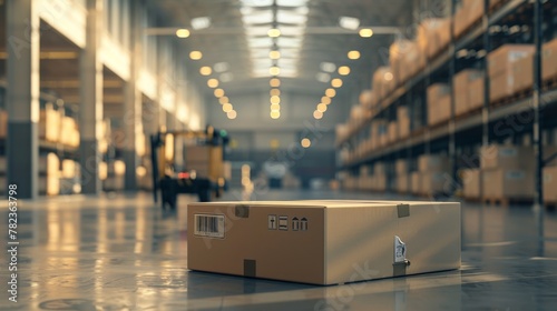 A Cardboard Box in Warehouse