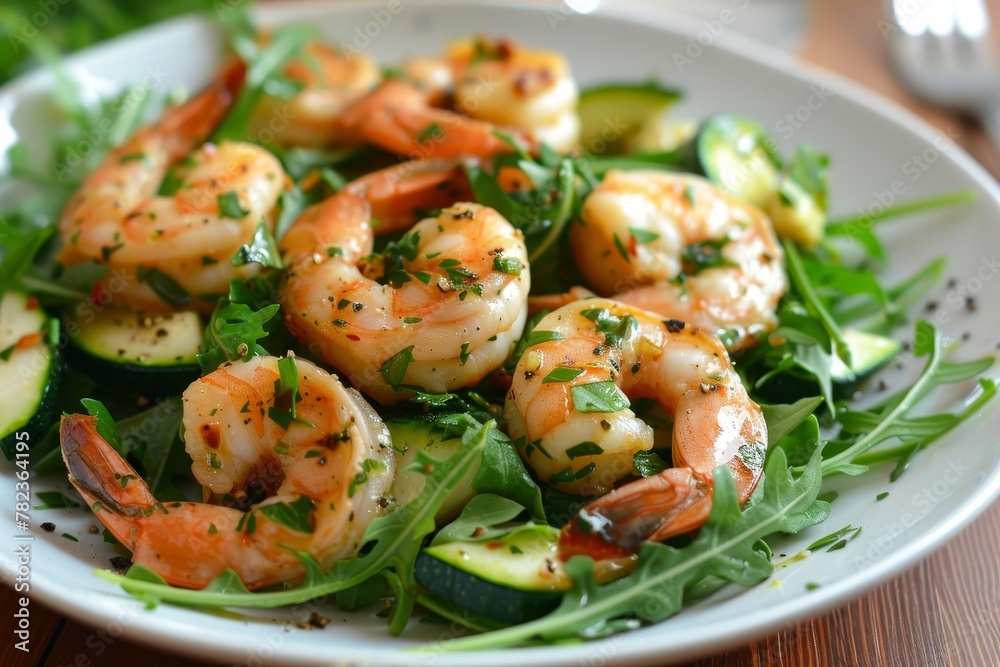Shrimp and zucchini arugula salad Shrimp and zucchini arugula salad