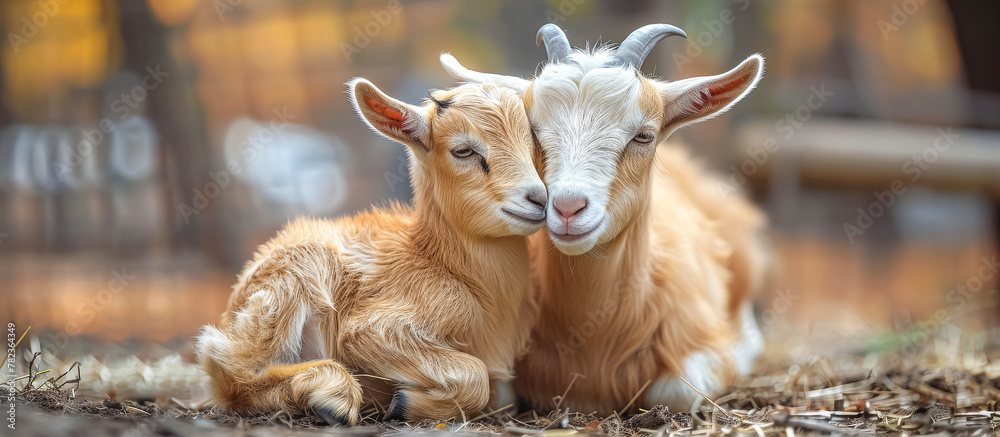 Goat and Kid: Goats are agile and curious ruminants known for their ...