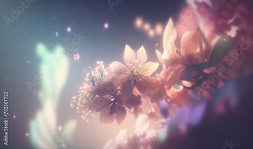Soft Ethereal Dreamy Background Professional Color Grading Copy Space Generative AI