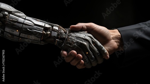 Human and Robot Handshake - Collaboration and Technology Generative AI © AlexandraRooss