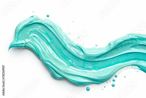 Mint toothpaste sample on white background close up view photo