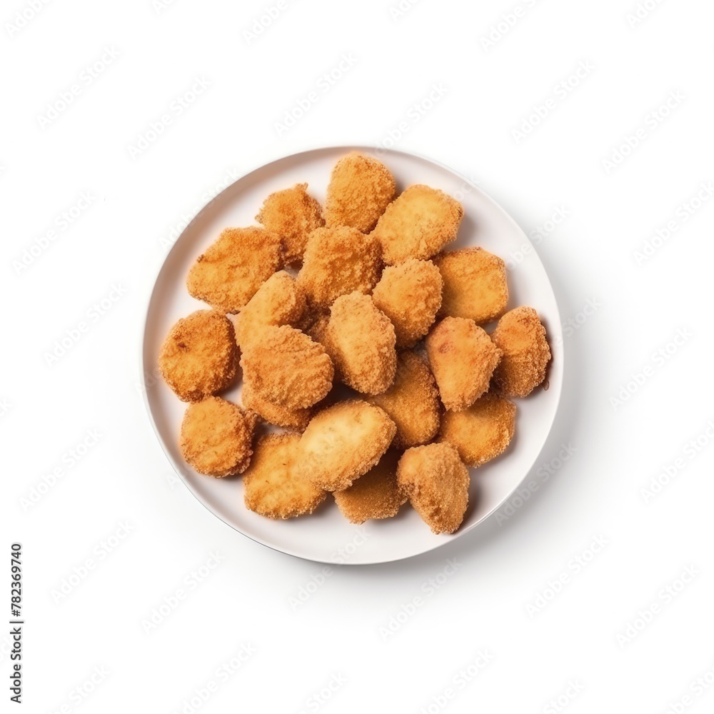 Delectable Chicken Nuggets on Plate Generative AI