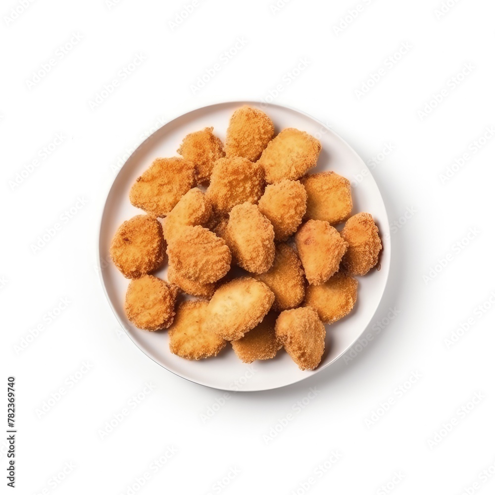 Delectable Chicken Nuggets on Plate Generative AI Delectable Chicken Nuggets on Plate Generative AI