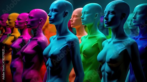 Surreal Synchronized Mannequin Horde Generative AI