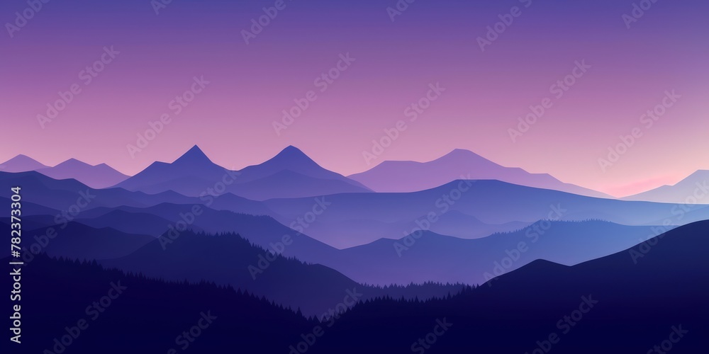 Obraz premium Minimalist Landscape at Dusk Generative AI