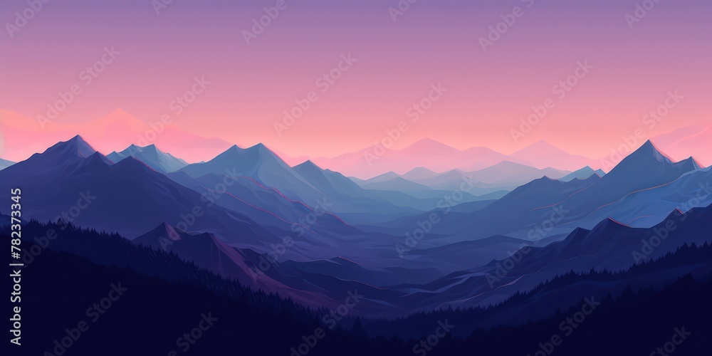 Ethereal Mountain Landscape at Dusk Generative AI Ethereal Mountain Landscape at Dusk Generative AI