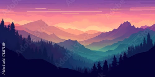 Serene Mountain Landscape at Dusk Generative AI