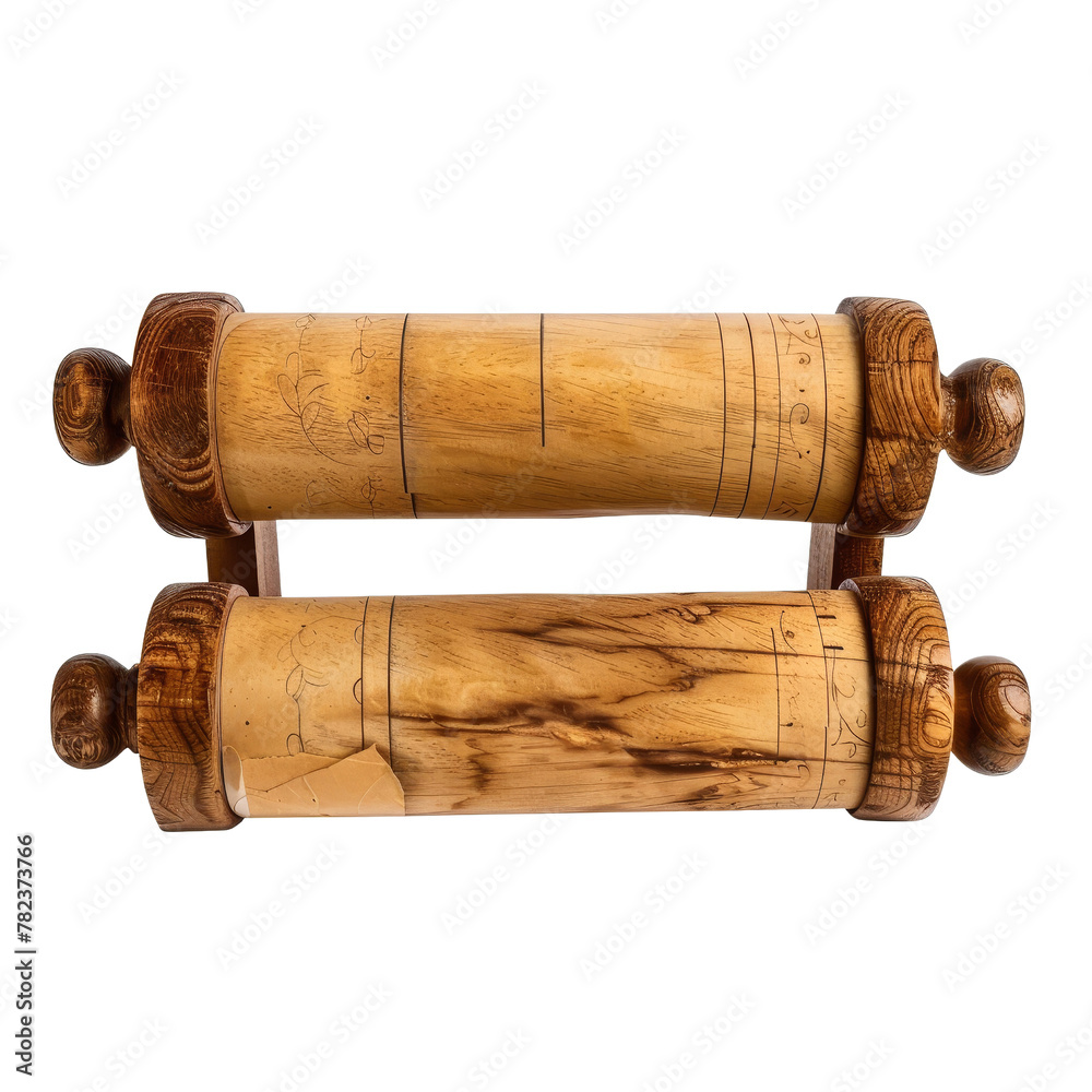 Two Wooden Rolling Pins With Natural Grain Detail, Symbolizing Baking and Culinary Arts.
