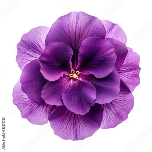 Vibrant Purple Flower Closeup on White Background Generative AI