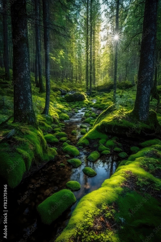 Serene Forest - Nature Background Generative AI