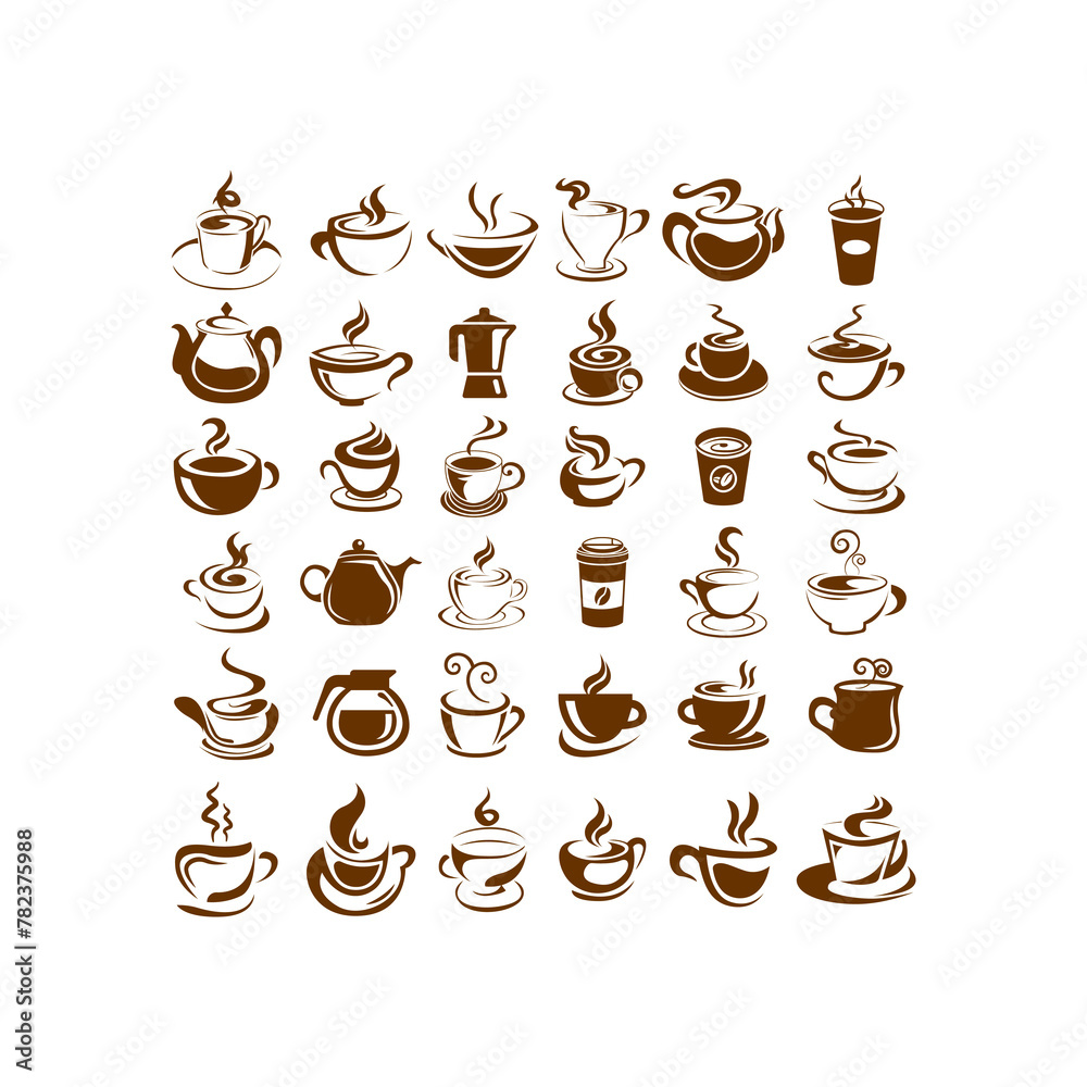 set of cups of coffee