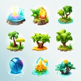 Tropical Island Icons - Game Asset Generative AI
