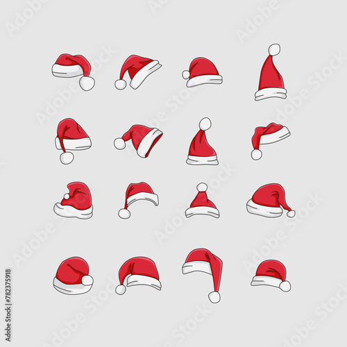 set of santa claus hats