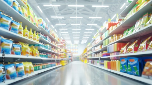 Aisle in a Modern Supermarket © MP Studio