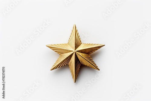 Gold Star on White - Stock Image Generative AI