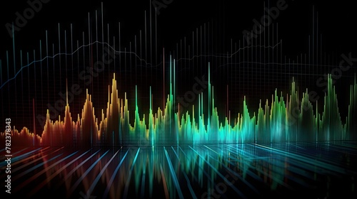 Cinematic Abstract Financial Market Data Visualization Generative AI