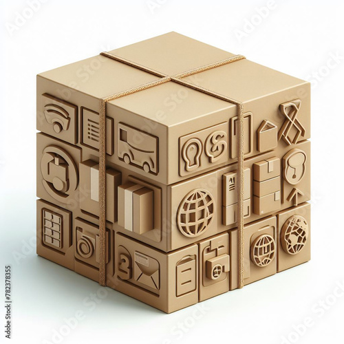 box, cardboard, parcel, white background