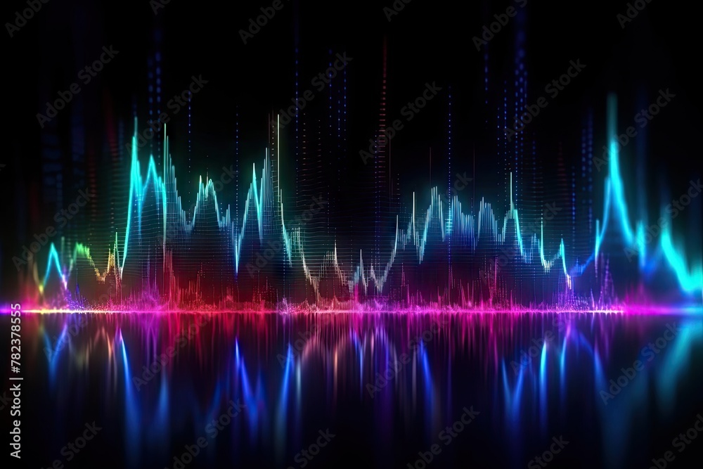 Vibrant Abstract Neon Equalizer Soundwave Backdrop Generative AI Vibrant Abstract Neon Equalizer Soundwave Backdrop Generative AI