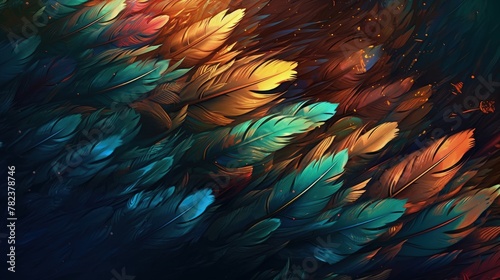 Ethereal Feather Abstraction Generative AI