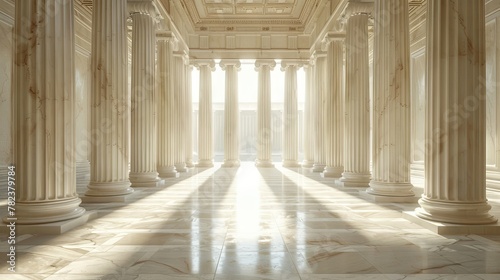 Column interior empty room law or government background