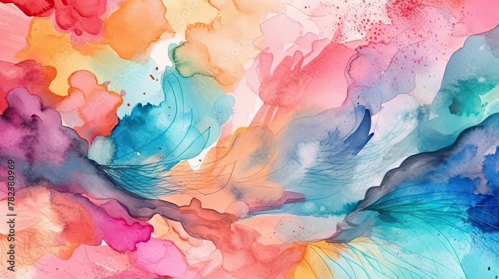 Vibrant Abstract Watercolor Artwork Generative AI