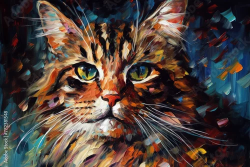 Obraz Vibrant Feline Portraiture Generative AI