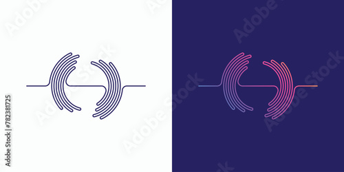 Sound wave shape curved line vector logo design with modern, simple, clean and abstract style.