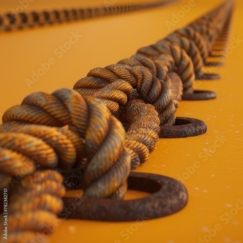 Intricate Rope Coil for Rigging and Rappelling Gear in Outdoor Adventuring