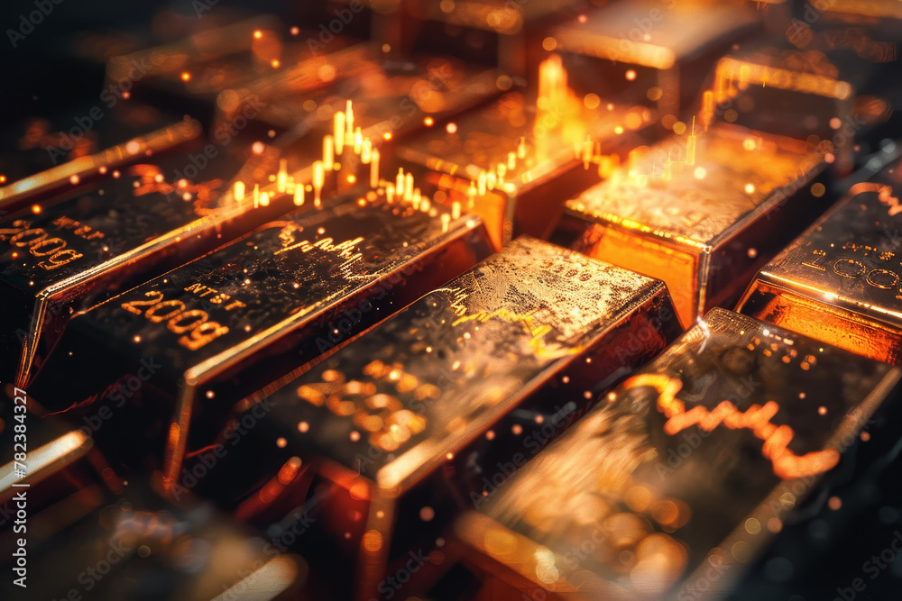 A close up of gold bars with the numbers 2009 and 2010 on them. The bars are lit up with fire and the bars are stacked on top of each other A close up of gold bars with the numbers 2009 and 2010 on them. The bars are lit up with fire and the bars are stacked on top of each other