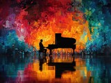 A man skillfully plays a piano, showcasing his musical talent and passion for music.