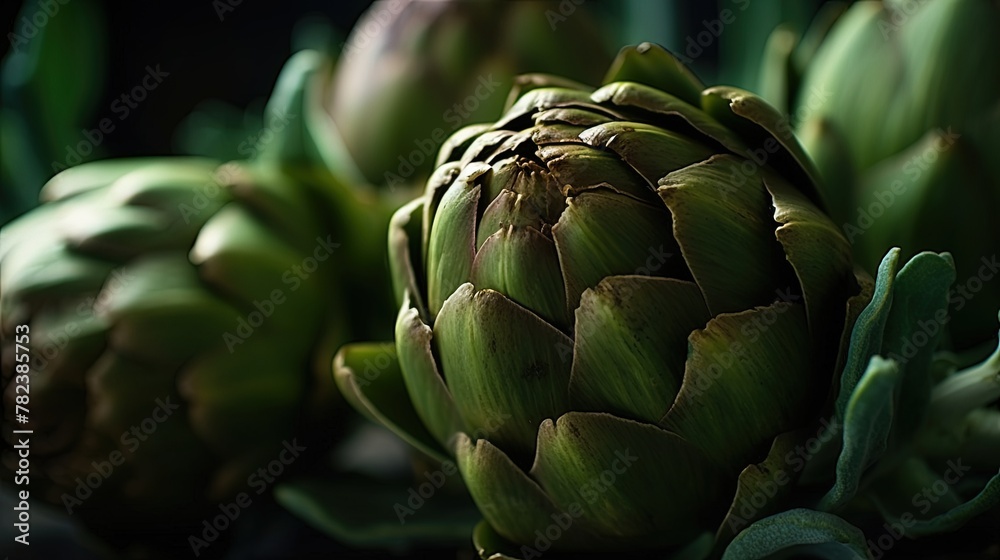 Vibrant Artichoke Close-up Generative AI Vibrant Artichoke Close-up Generative AI