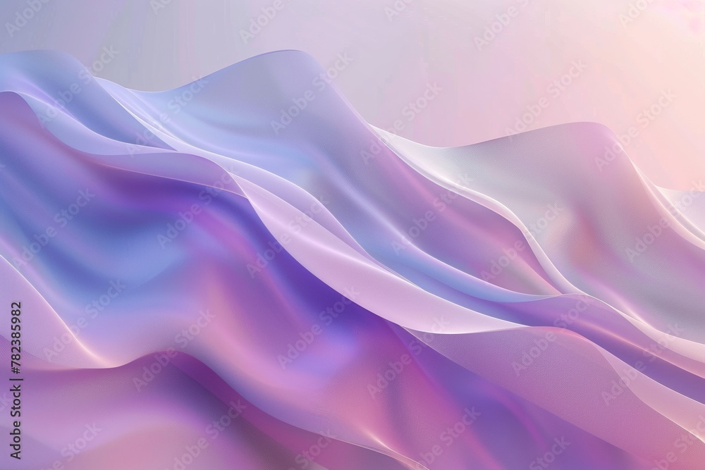 Obraz premium Abstract background with flowing, soft curves in pastel purple and pink