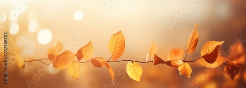 Autumnal Landscape with Blurred Foliage Generative AI photo