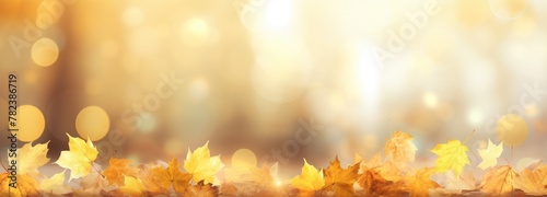 Artistic Autumn Leaves Panorama Generative AI