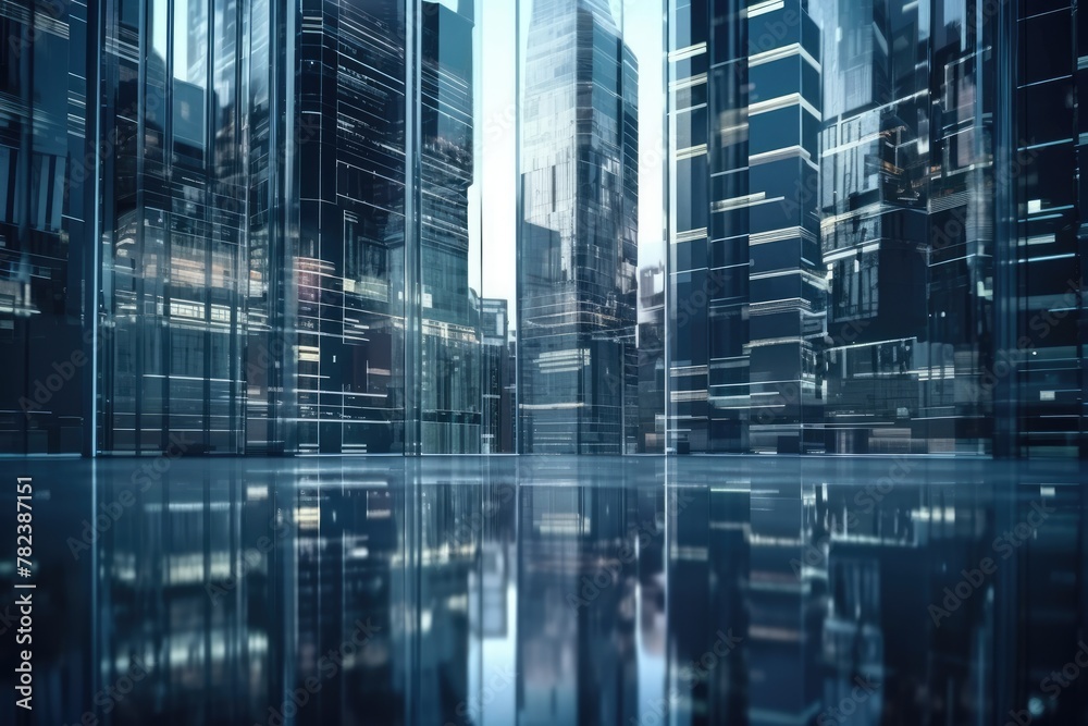 Futuristic Urban Cityscape with Blurred Lights Generative AI