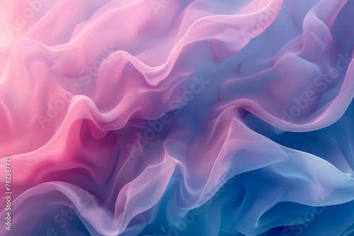 Abstract wavy pink and blue background with smoke